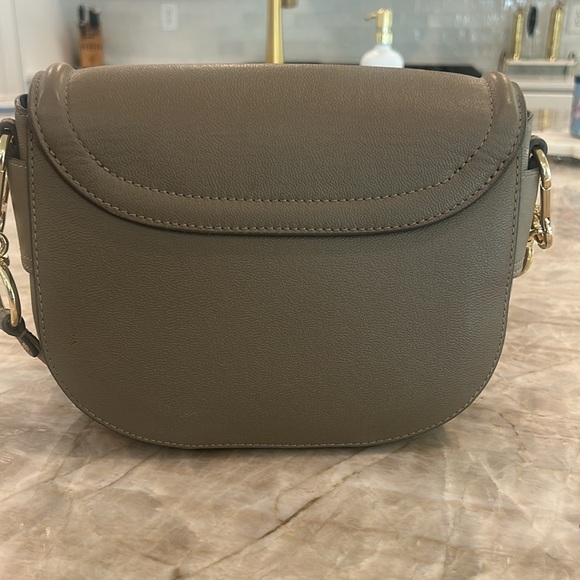 See By Chloe Taupe Leather Crossbody Bag with signature Gold Ring - Picture 7 of 9